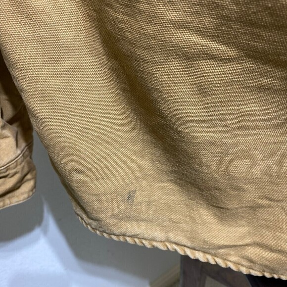 VINTAGE LL Bean Flannel Lined Work Shirt Jac Jacket Brown XXL Duck Heavy Duty - Picture 9 of 12